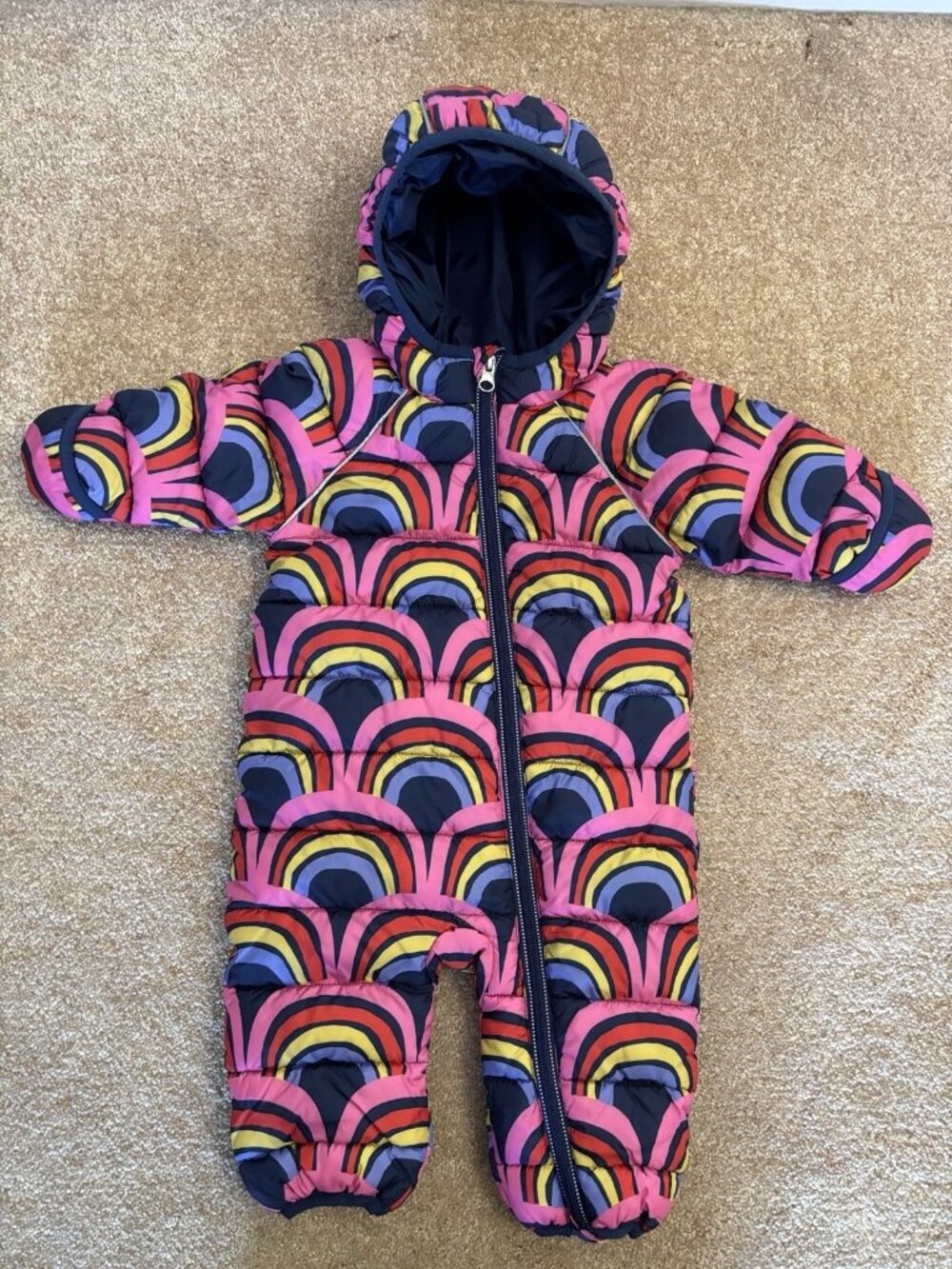 Hanna Andersson Colorful Snowsuit Insulated Hooded Girls Size 30 ( 3 -6 Mos)